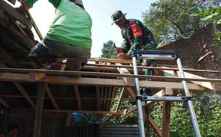 BABINSA IKUT GIAT PEMBANGUNAN TPQ DI DESA BINAAN